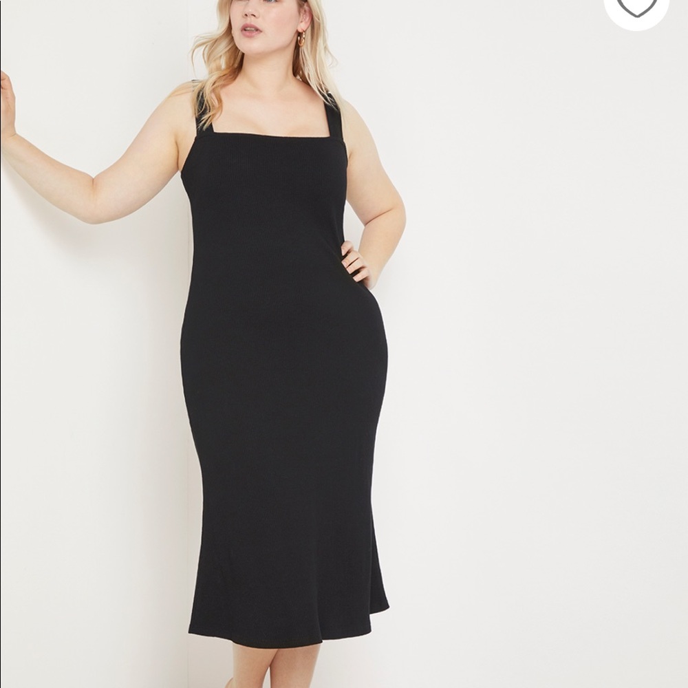 Eloquii NWT Square Neck Ribbed Dress / 16